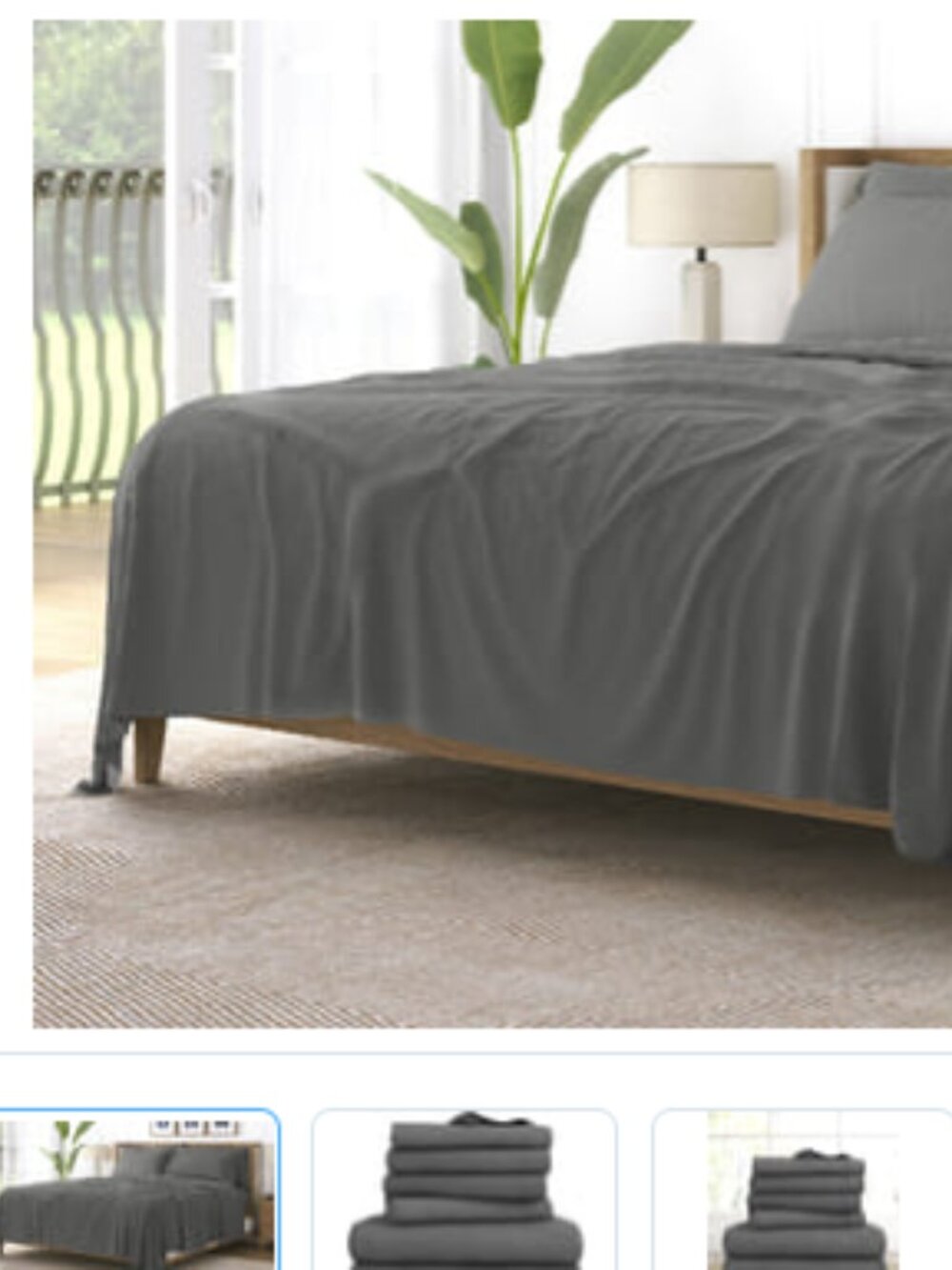 Twin gray Microfiber Sheet Set - Comfortable Home Bedding New, Retail $90
